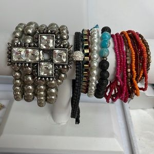 Bracelet Lot of 6 Various Beaded and Macrame Bracelets.